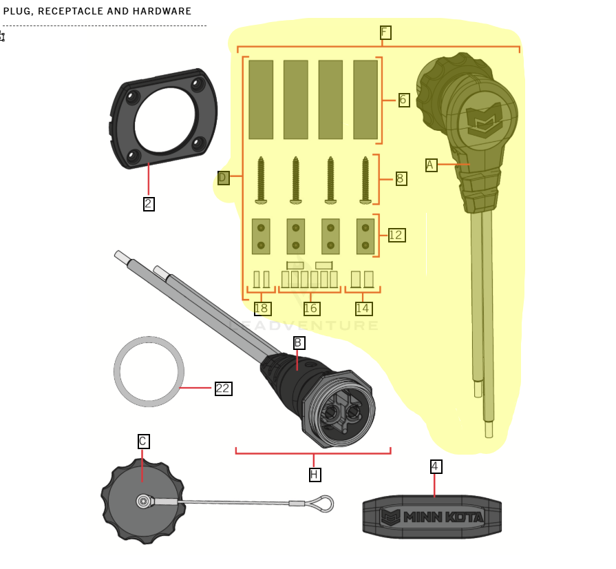 2776707 Minn Kota MKR-28 Trolling Motor Plug Side Plug Kit