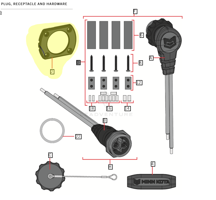 2776708 Minn Kota MKR-28 Face Plate