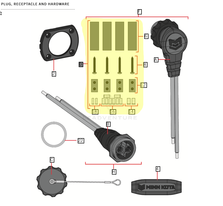 2994938 Minn Kota MKR-28 Trolling Motor Plug & Recepticle Splice Kit