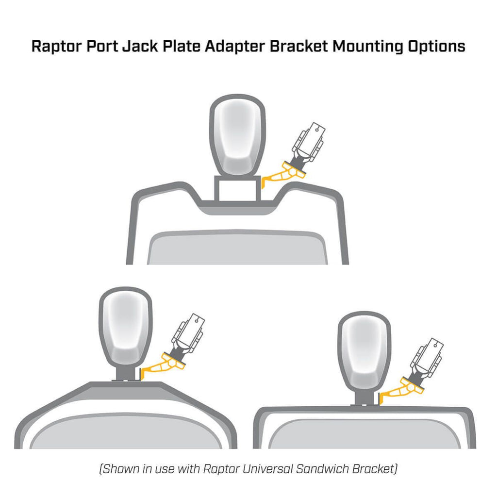 Raptor Jack Plate Adapter Bracket - Port, 6", Black 1810363 - Lakeside Marine & Service